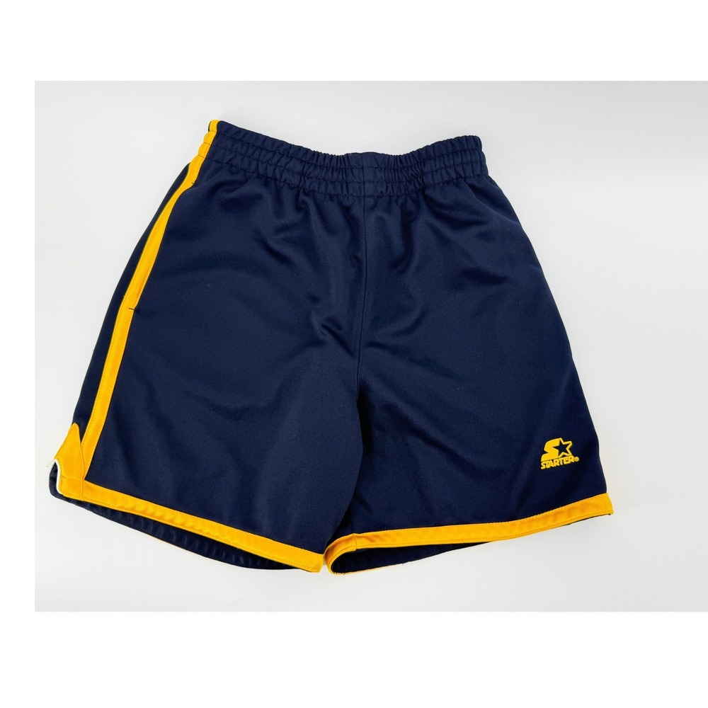 Starter Boys Navy Blue Yellow 1971 Graphic Athletic Shorts Size 6/7